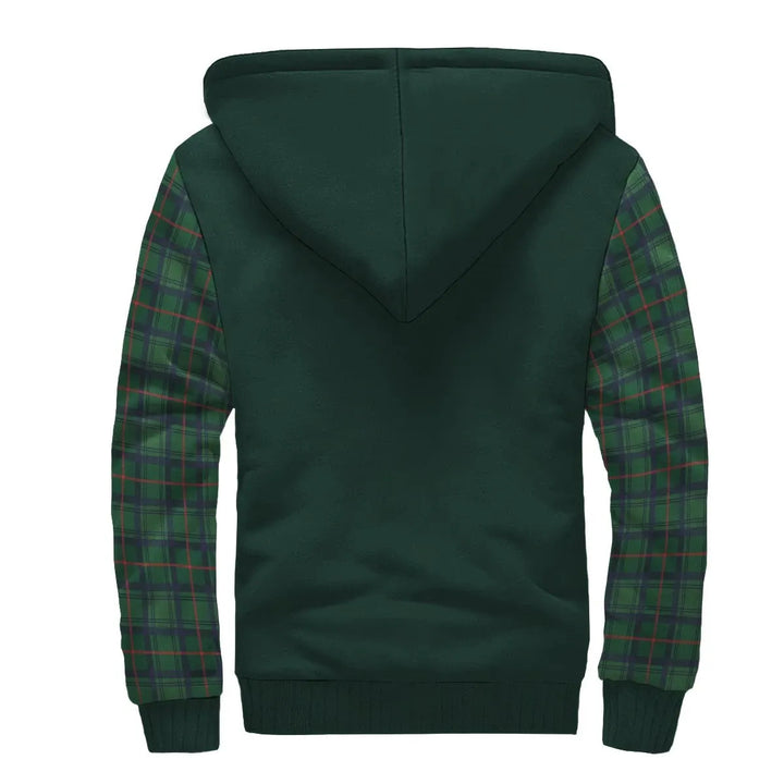 Scottish Cranstoun Clan Crest Tartan Plaid Sleeve Sherpa Hoodie