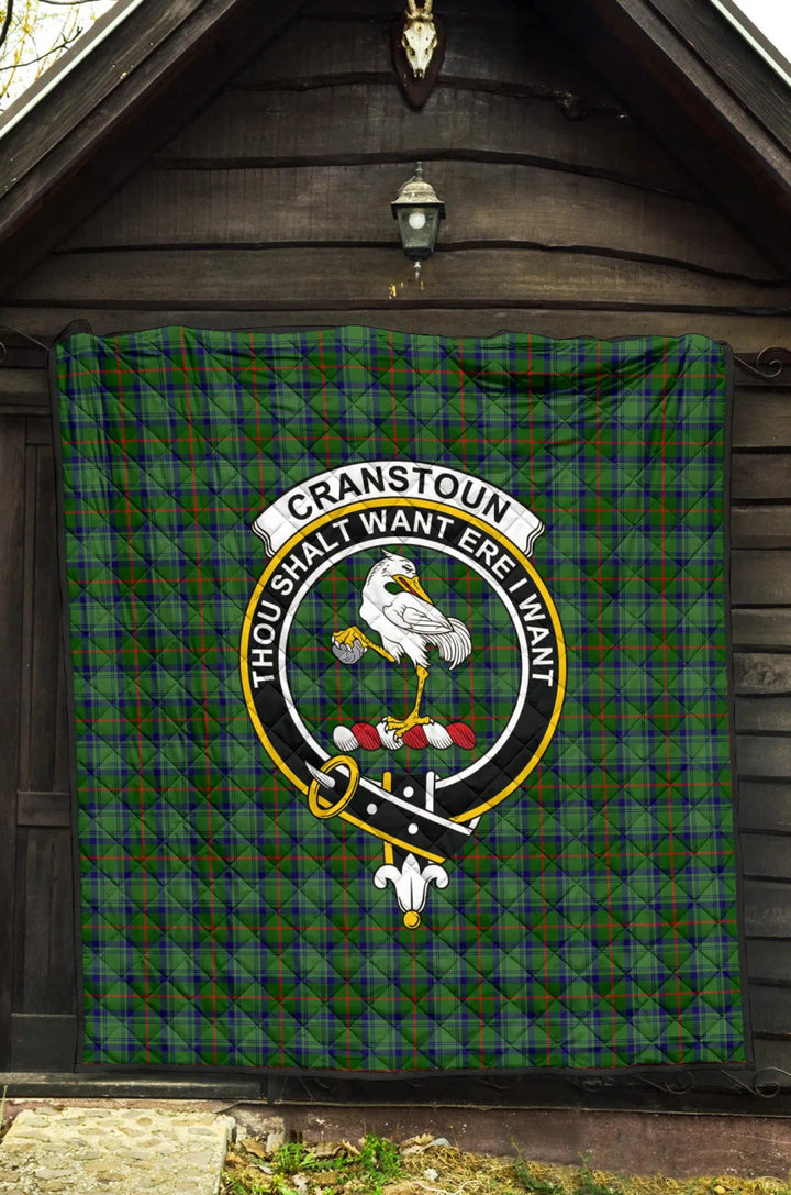 Scottish Cranstoun Clan Crest Tartan Quilt Tartan Plaid 3