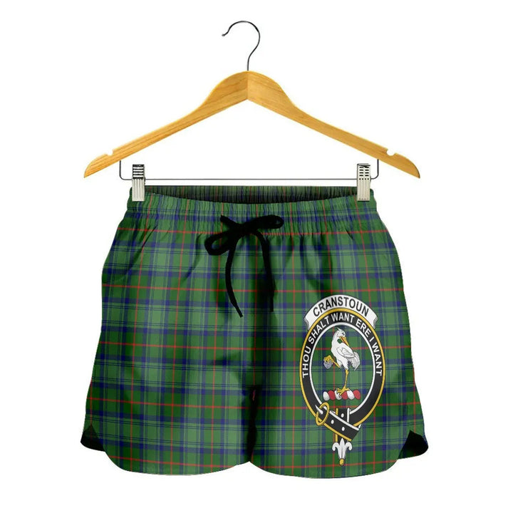 Scottish Cranstoun Clan Crest Tartan Women Shorts