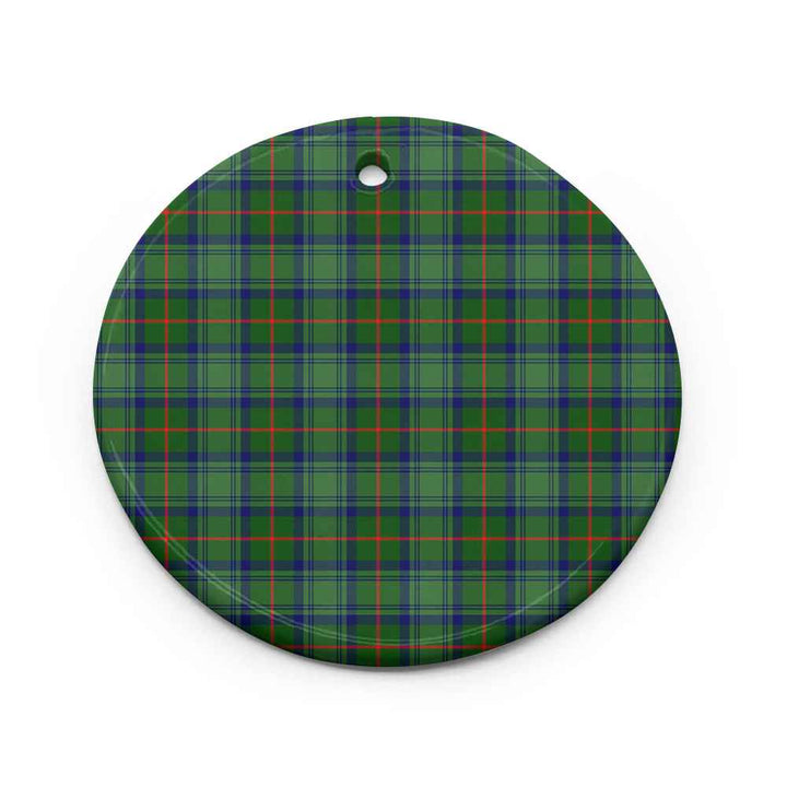 Scottish Cranstoun Clan Tartan Ceramic Ornament Circle Shape Tartan Plaid