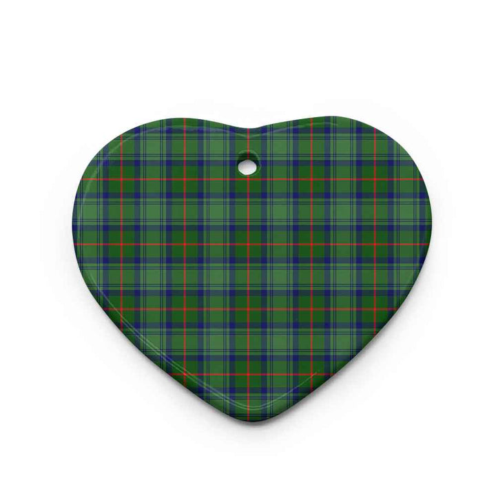Scottish Cranstoun Clan Tartan Ceramic Ornament Heart Shape Tartan Plaid