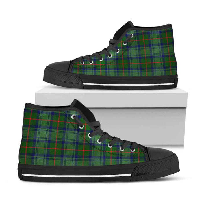 Scottish Cranstoun Clan Tartan High Top Shoes Black Sole Tartan Plaid