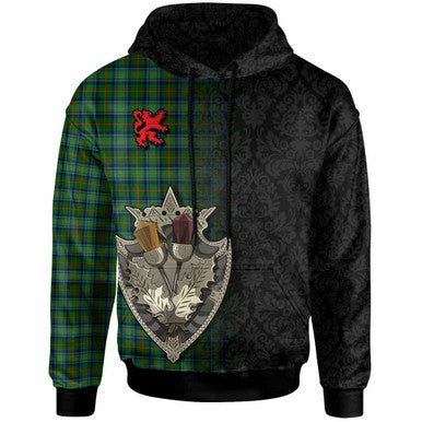 Scottish Cranstoun Clan Tartan Hoodie - Half Thistle Flowers Celtic Design Front Side Tartan Plaid