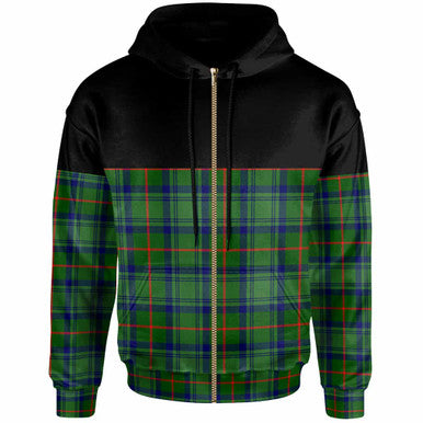 Scottish Cranstoun Clan Tartan Hoodie - Horizontal Style Zip Tartan Plaid