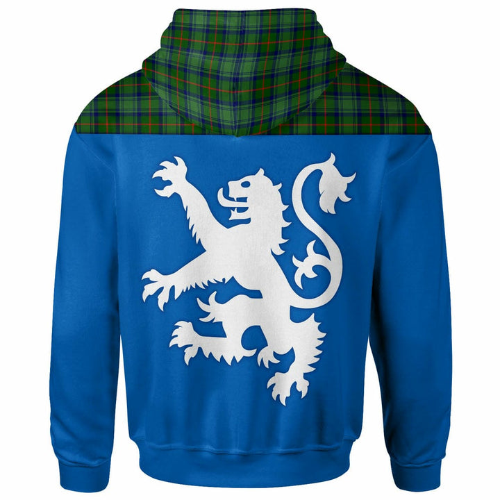 Scottish Cranstoun Clan Tartan Hoodie - Lion Rampant of Scotland With Flag back Side Tartan Plaid