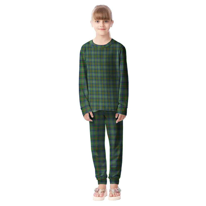 Scottish Cranstoun Clan Tartan Pajama Set Kid Front Side Tartan Plaid