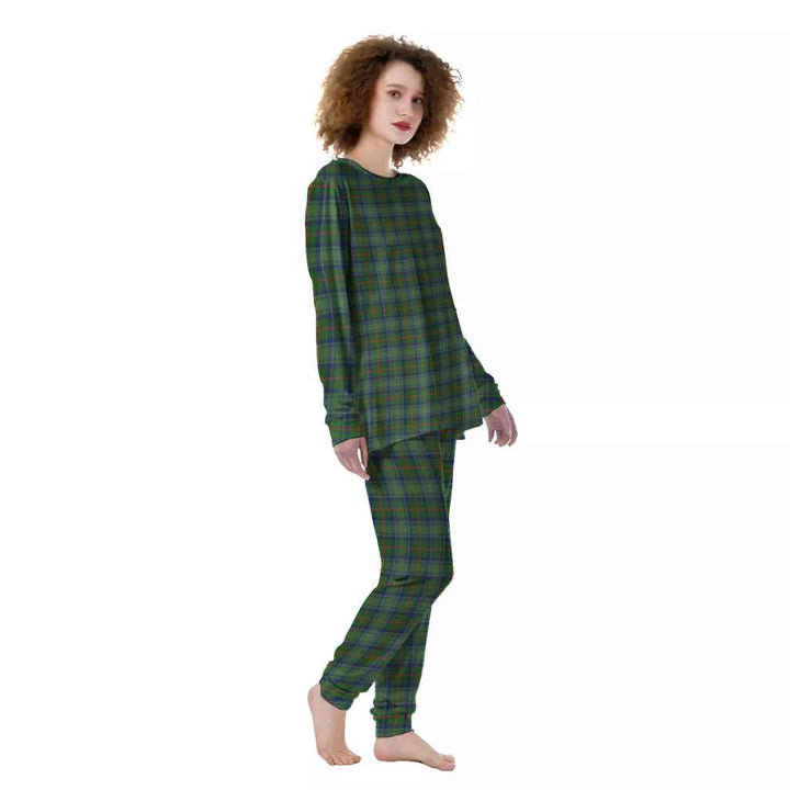 Scottish Cranstoun Clan Tartan Pajama Set Women Front Side Tartan Plaid