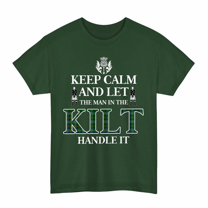 Scottish Cranstoun Clan Tartan T-Shirt - Keep Calm Tartan Plaid Forest Green Color