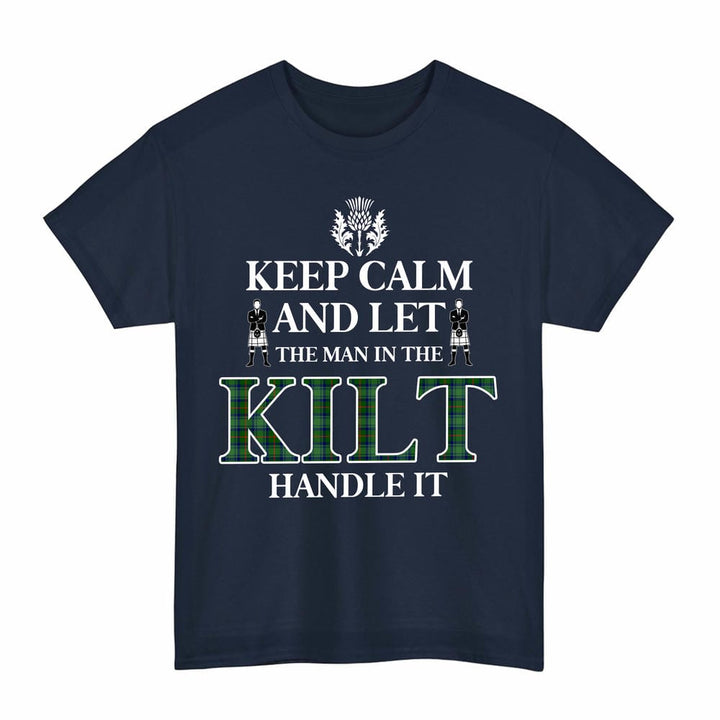 Scottish Cranstoun Clan Tartan T-Shirt - Keep Calm Tartan Plaid Navy Color