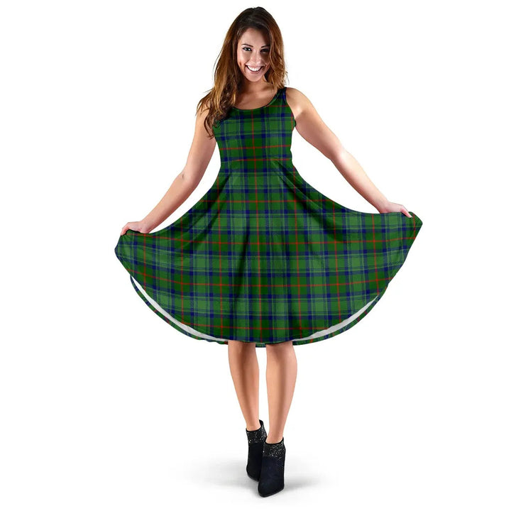 Scottish Cranstoun Clan Tartan Women Midi Dress