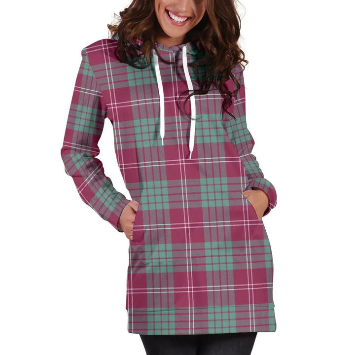 Scottish Crawford Ancient Clan Tartan Hoodie Dress