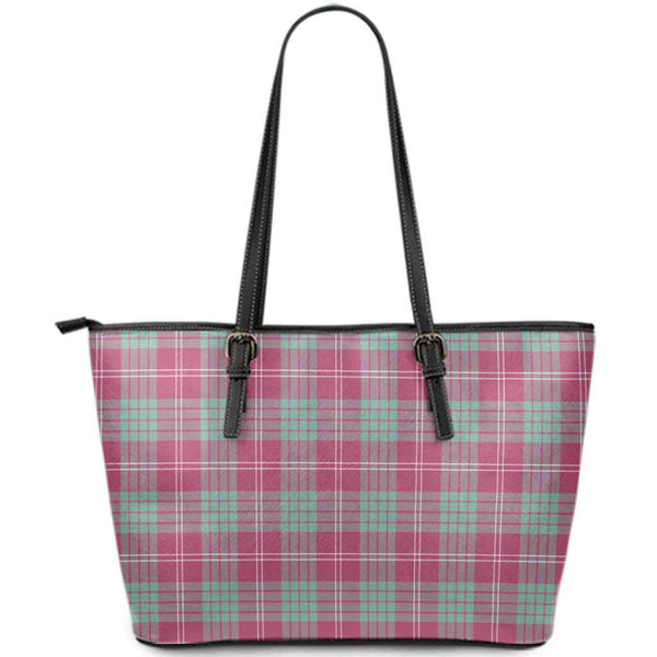 Scottish Crawford Ancient Clan Tartan Leather Tote Tartan Plaid