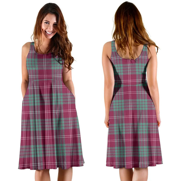 Scottish Crawford Ancient Clan Tartan Women Midi Dress