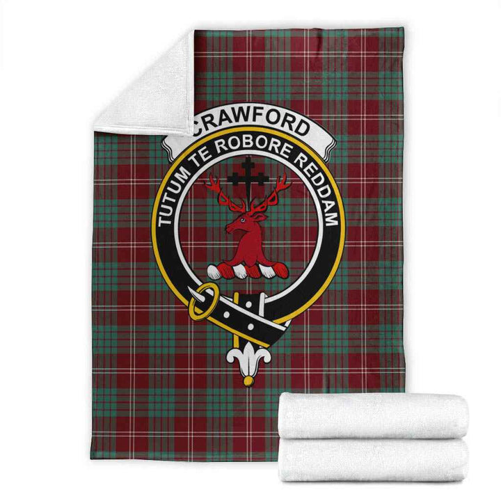 Scottish Crawford Clan Crest Tartan Blanket Tartan Plaid 1