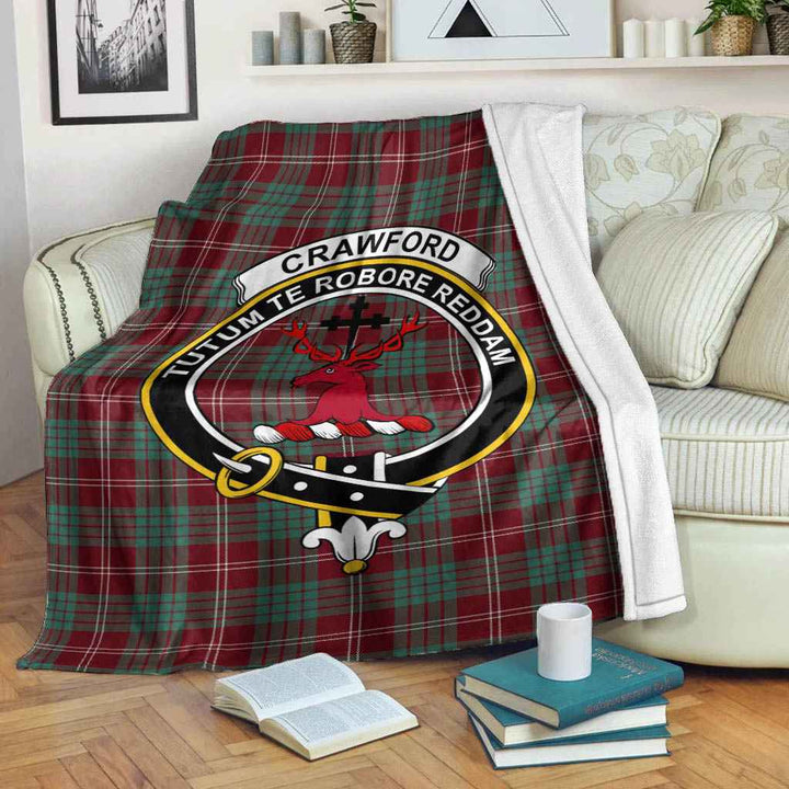 Scottish Crawford Clan Crest Tartan Blanket Tartan Plaid 2