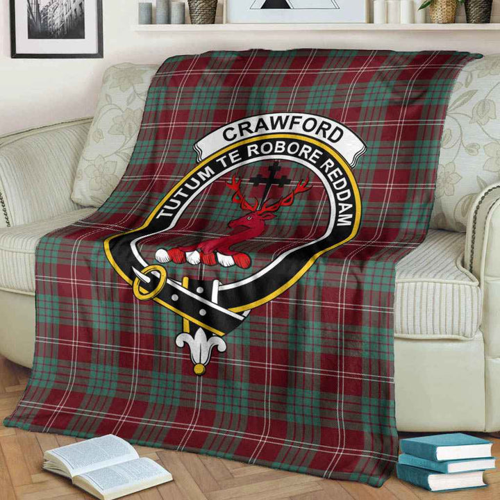 Scottish Crawford Clan Crest Tartan Blanket Tartan Plaid 3