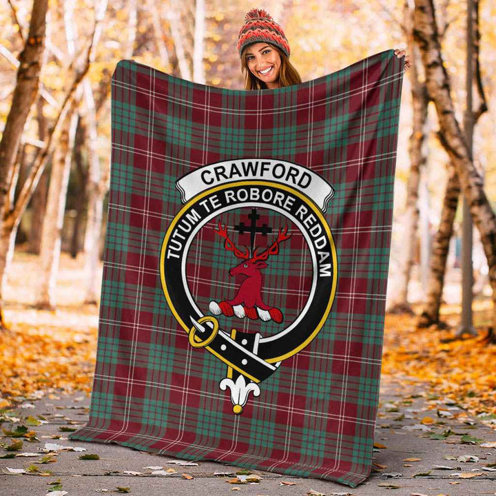 Scottish Crawford Clan Crest Tartan Blanket Tartan Plaid 4