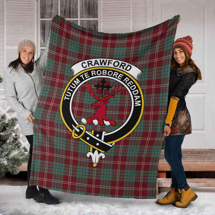 Scottish Crawford Clan Crest Tartan Blanket Tartan Plaid 5