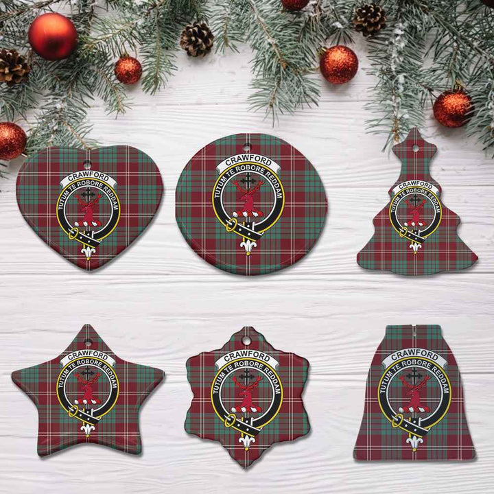 Scottish Crawford Clan Crest Tartan Ceramic Ornament All Tartan Plaid