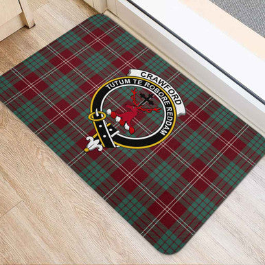 Scottish Crawford Clan Crest Tartan Door Mat Tartan Plaid 2