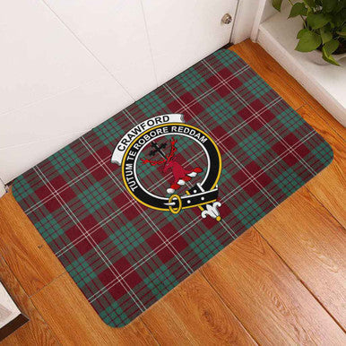 Scottish Crawford Clan Crest Tartan Door Mat Tartan Plaid 3