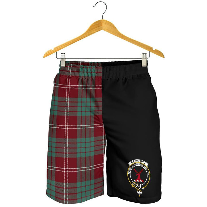 Scottish Crawford Clan Crest Tartan Half of Me Men's Shorts