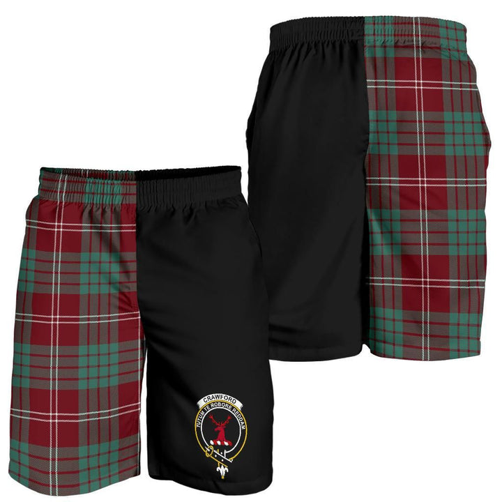 Scottish Crawford Clan Crest Tartan Half of Me Men's Shorts