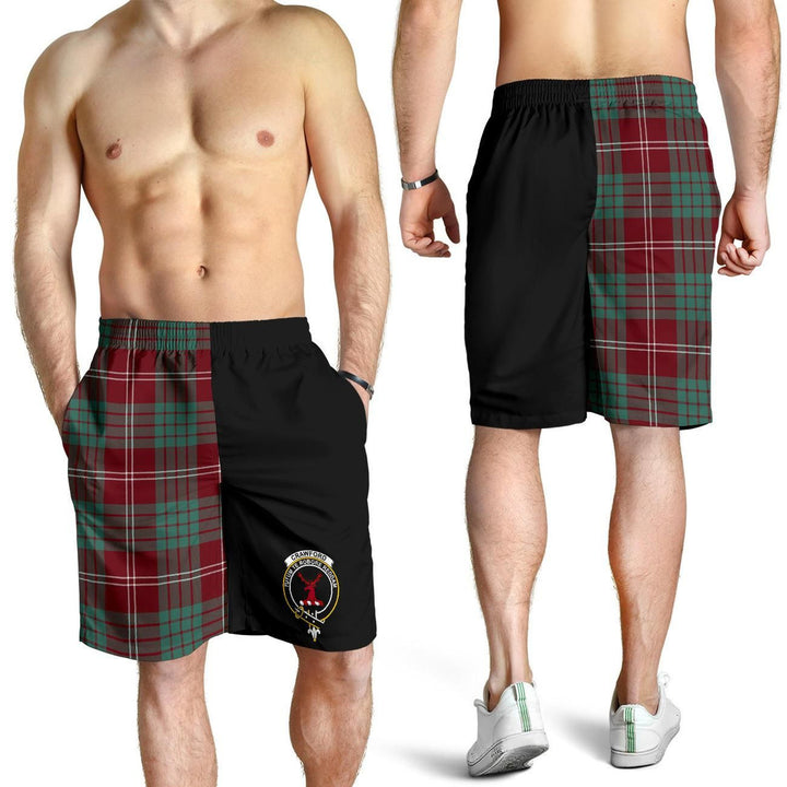 Scottish Crawford Clan Crest Tartan Half of Me Men's Shorts