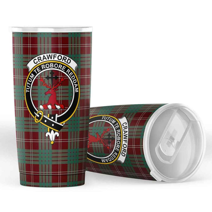 Scottish Crawford Clan Crest Tartan Insulated Tumbler Tartan Plaid 4