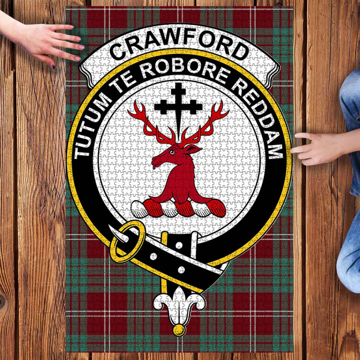 Scottish Crawford Clan Crest Tartan Jigsaw Puzzle 3