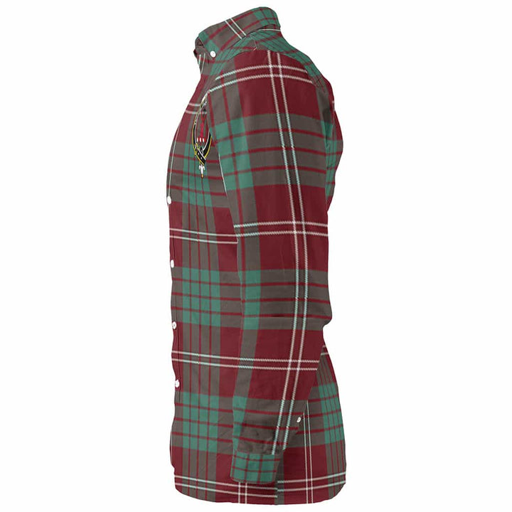 Scottish Crawford Clan Crest Tartan Long Sleeve Shirt Tartan Plaid