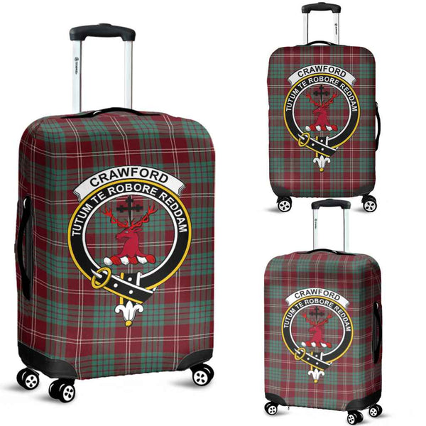 Scottish Crawford Clan Crest Tartan Luggage Cover Tartan Plaid 1