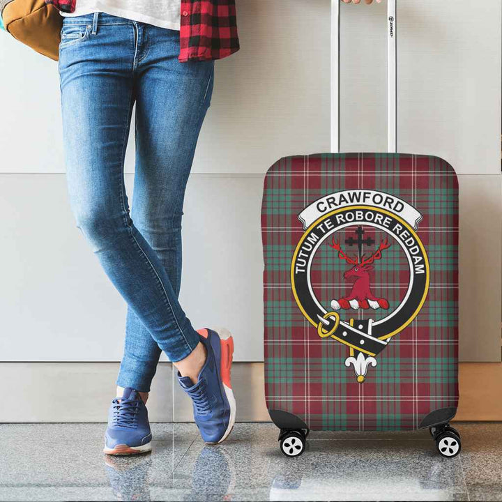 Scottish Crawford Clan Crest Tartan Luggage Cover Tartan Plaid 2