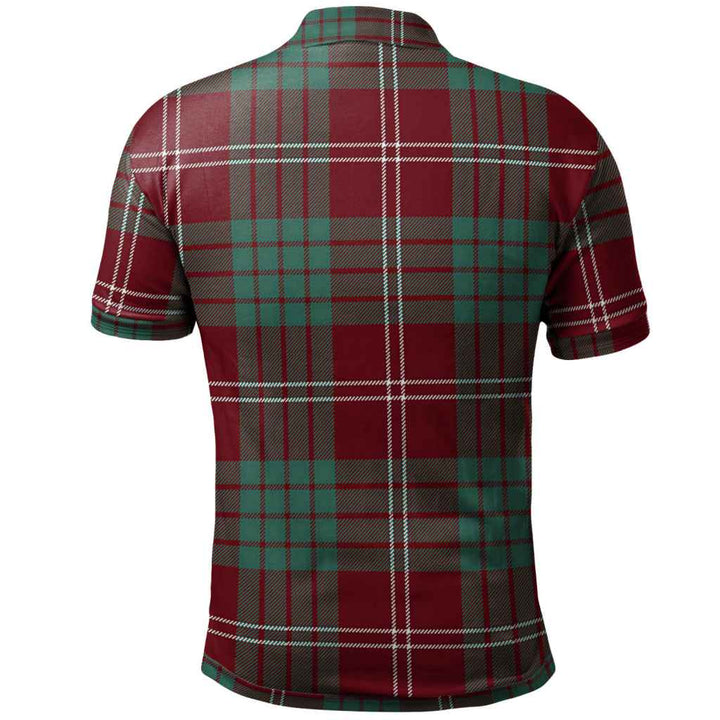 Scottish Crawford Clan Crest Tartan Polo Shirt Back Side Tartan Plaid