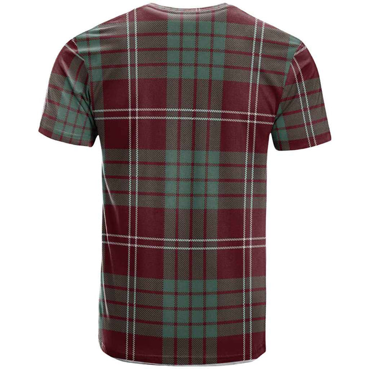 Scottish Crawford Clan Crest Tartan T-Shirt Back Side Tartan Plaid