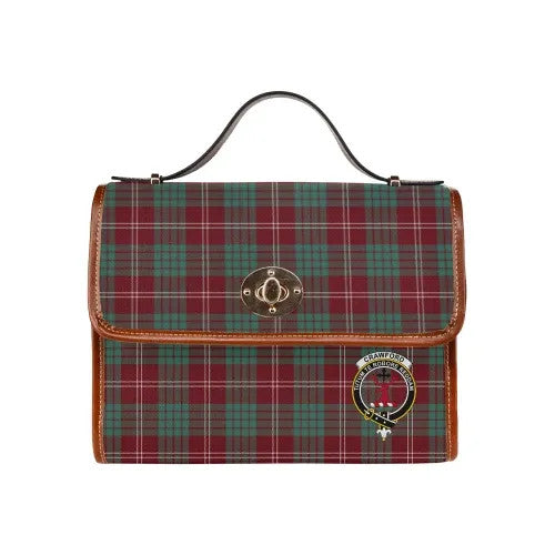 Scottish Crawford Clan Crest Tartan Waterproof Canvas Bag Tartan Plaid 1