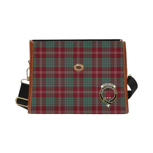 Scottish Crawford Clan Crest Tartan Waterproof Canvas Bag Tartan Plaid 2