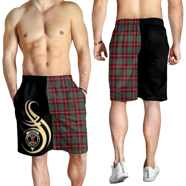 Scottish Crawford Modern Clan Crest Tartan Believe in Me Men's Shorts