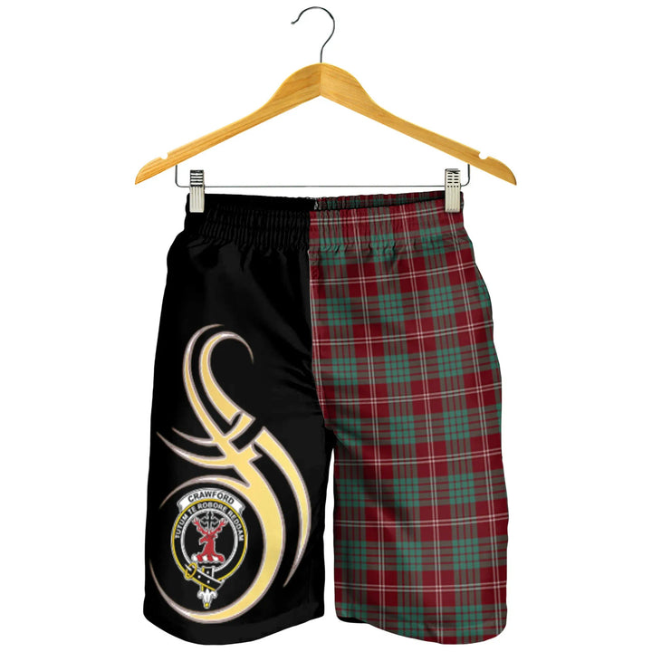 Scottish Crawford Modern Clan Crest Tartan Believe in Me Men's Shorts