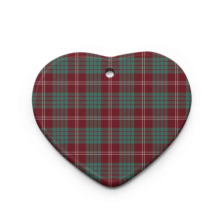 Scottish Crawford Modern Clan Tartan Ceramic Ornament Heart Shape Tartan Plaid