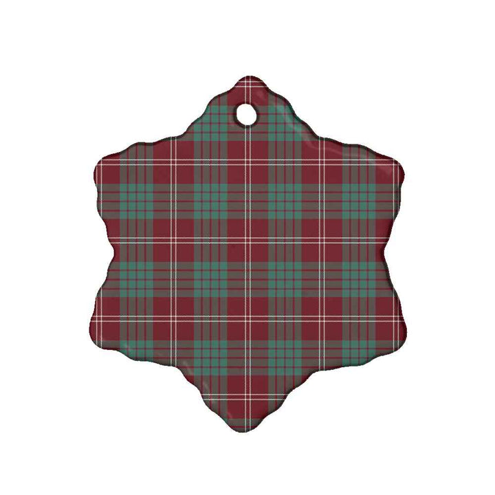 Scottish Crawford Modern Clan Tartan Ceramic Ornament Snow Flake Shape Tartan Plaid