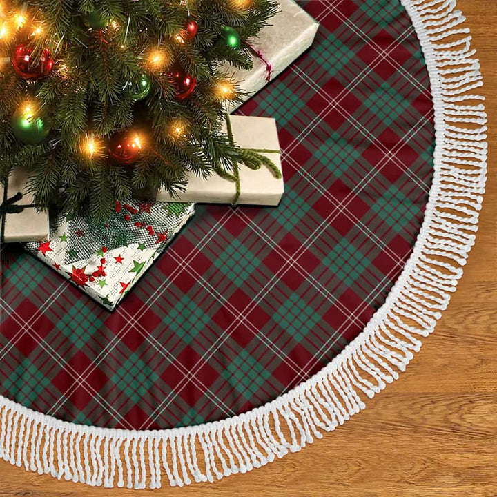 Scottish Crawford Modern Clan Tartan Christmas Tree Skirt Tassels 2 Tartan Plaid