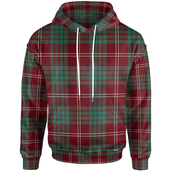 Scottish Crawford Modern Clan Tartan Hoodie Front Side Tartan Plaid