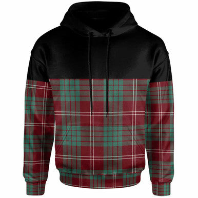 Scottish Crawford Modern Clan Tartan Hoodie - Horizontal Style Front Side Tartan Plaid