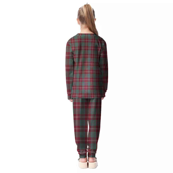 Scottish Crawford Modern Clan Tartan Pajama Set Kid Back Side Tartan Plaid