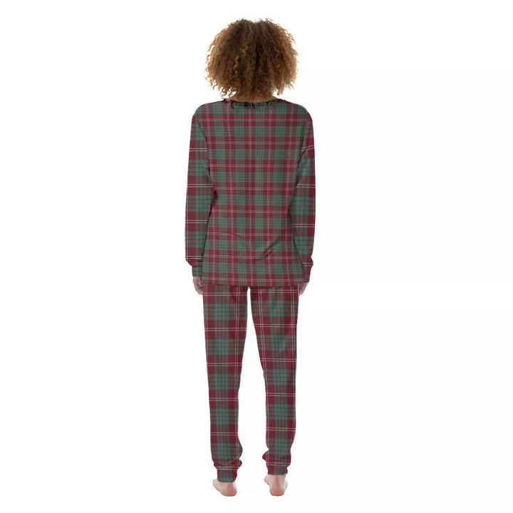 Scottish Crawford Modern Clan Tartan Pajama Set Women Back Side Tartan Plaid