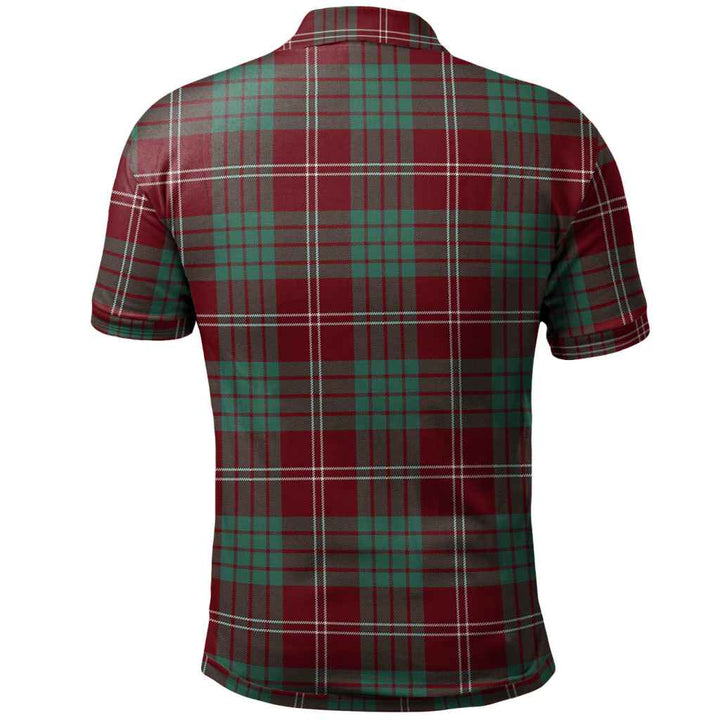 Scottish Crawford Modern Clan Tartan Polo Shirt Back Side Tartan Plaid
