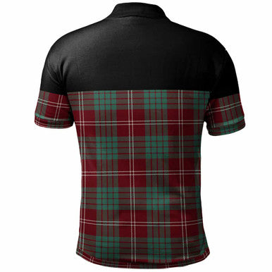 Scottish Crawford Modern Clan Tartan Polo Shirt - Horizontal Style Back Side Tartan Plaid
