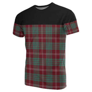 Scottish Crawford Modern Clan Tartan T-Shirt Horizontal Style Front Side Tartan Plaid
