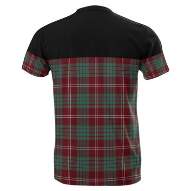 Scottish Crawford Modern Clan Tartan T-Shirt Horizontal Style Back Side Tartan Plaid